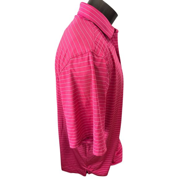 FootJoy Mens Large Pink Striped Short Sleeve Polo - Picture 4 of 5